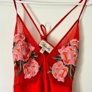 Cleobella dress, size medium, mesh top with embroidered flower detail